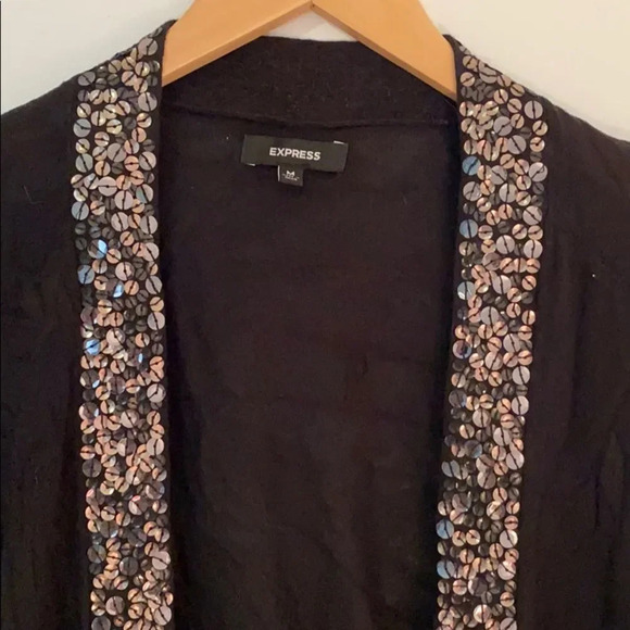 Express // Open Front Sequin Cardigan - Picture 2 of 4